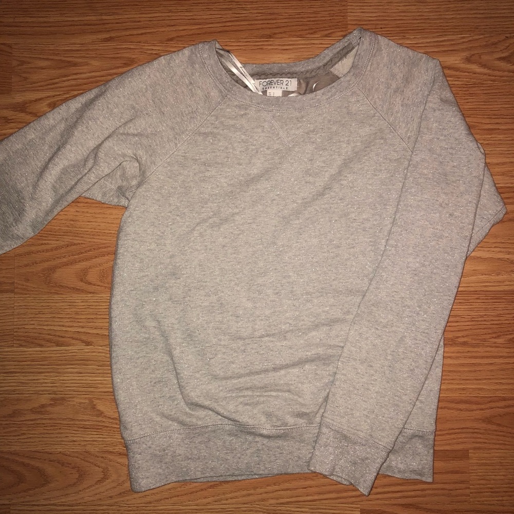 Silver Sparkly Sheer-back Crewneck